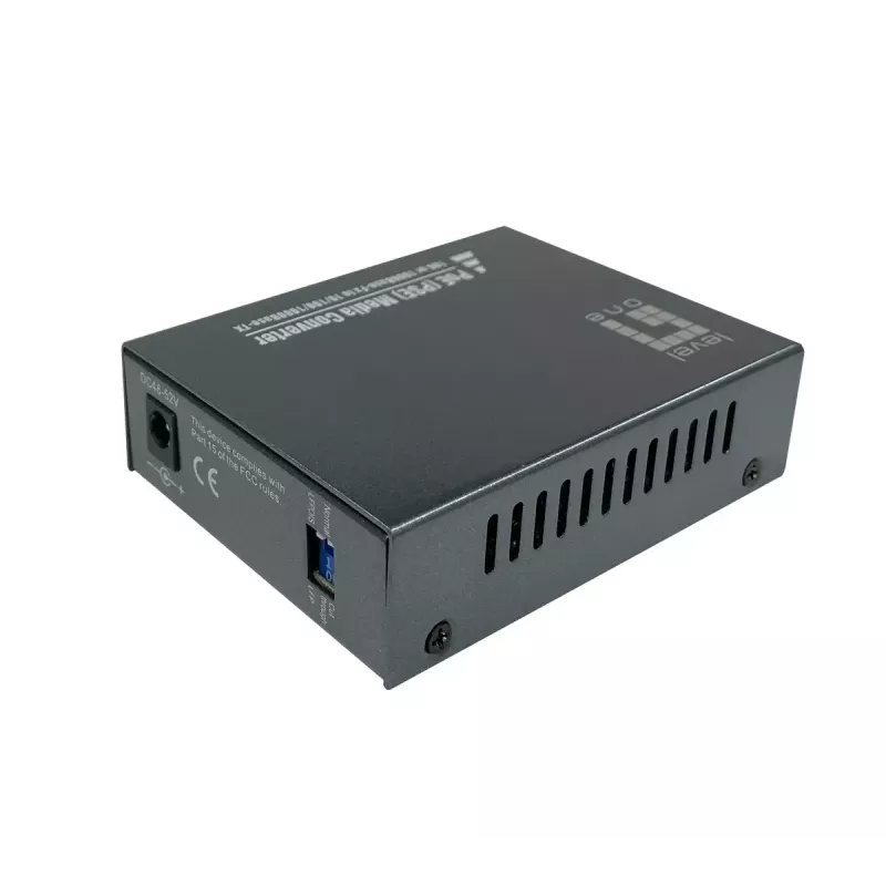 LevelOne RJ45 į SC Gigabit medijos keitiklis, PoE PSE, vienmodis pluoštas, 20 km