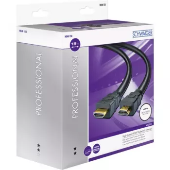 HDMI laidas Schwaiger HDM150 013 15m A tipo juodas auksinis