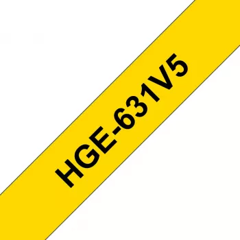 Etikečių gamybos juostelė Brother HGE-631V5 — juoda, skirta PT-9500PC PT-9700PC PT-9800PCN RL-700S