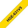 Etikečių gamybos juostelė Brother HGE-631V5 — juoda, skirta PT-9500PC PT-9700PC PT-9800PCN RL-700S