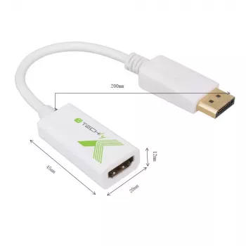 Techly IADAP DP-HDMIFP vaizdo kabelio adapteris 0,2 m DisplayPort HDMI balta