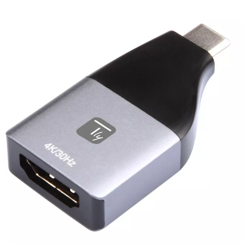 Techly IADAP USBC-HDMI4K USB grafikos adapteris 4096 x 2160 pikselių Juoda, Sidabrinė