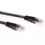 ACT juodas 0,5 metro U/UTP CAT6 komutacinis kabelis su RJ45 jungtimis