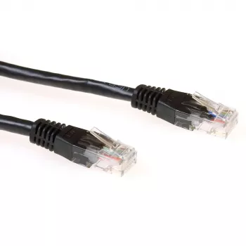 ACT juodas 1 metro U/UTP CAT6 komutacinis kabelis su RJ45 jungtimis
