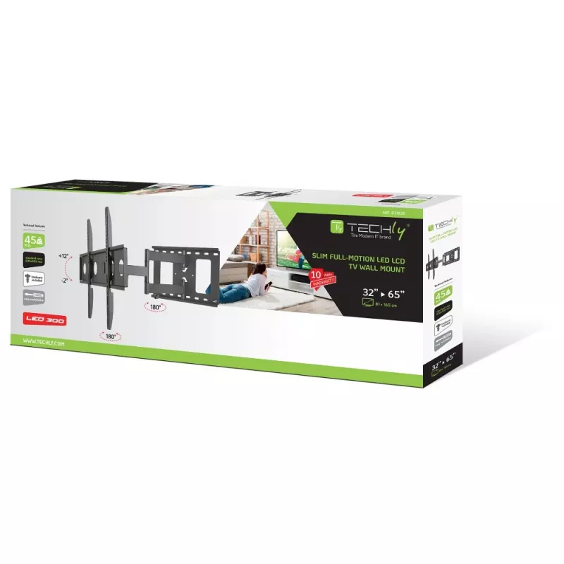 Techly ICA-PLB 148L TV laikiklis/stovas 165,1 cm (65 colių) Juodas