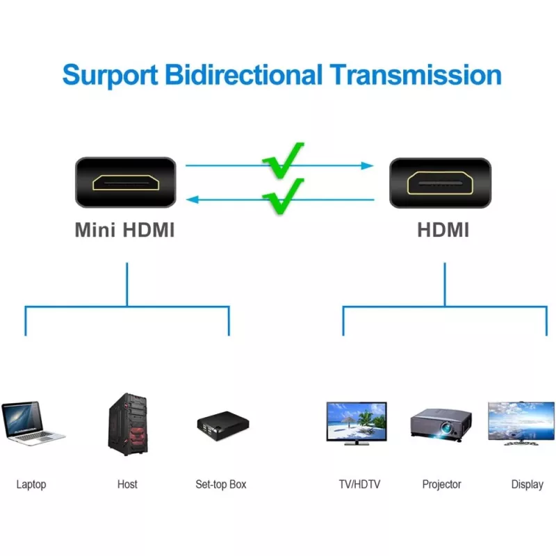 Techly 5m High Speed kabelis Mini HDMI į HDMI vyriškas / vyriškas juodas ICOC HDMI-B-050
