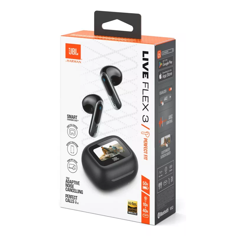 JBL Live Flex 3 Ausinės Belaidės Į ausį Skambučiai/Muzika/Sportas/Kasdien Juodos