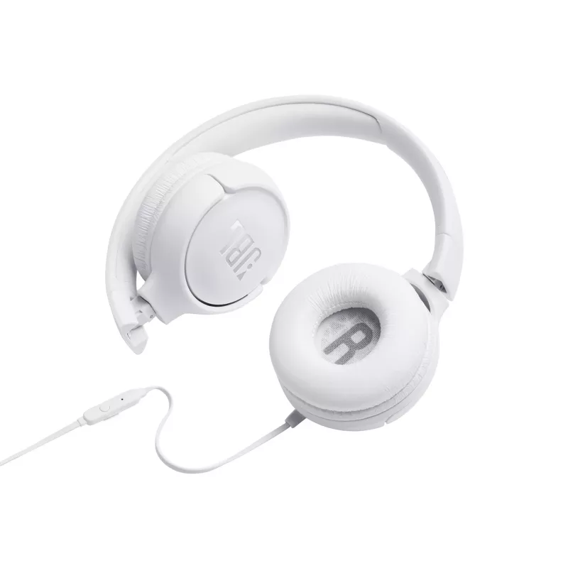 JBL Tune 500 WHITE, laidinis, 20 - 20000 Hz, muzikai, 148 g, ausinės, baltos