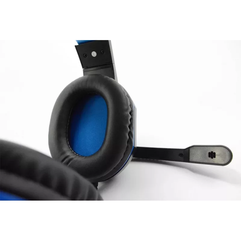 Steelplay HP41 ausinės su mikrofonu laidinės ant galvos dedamos žaidimams juodos, mėlynos