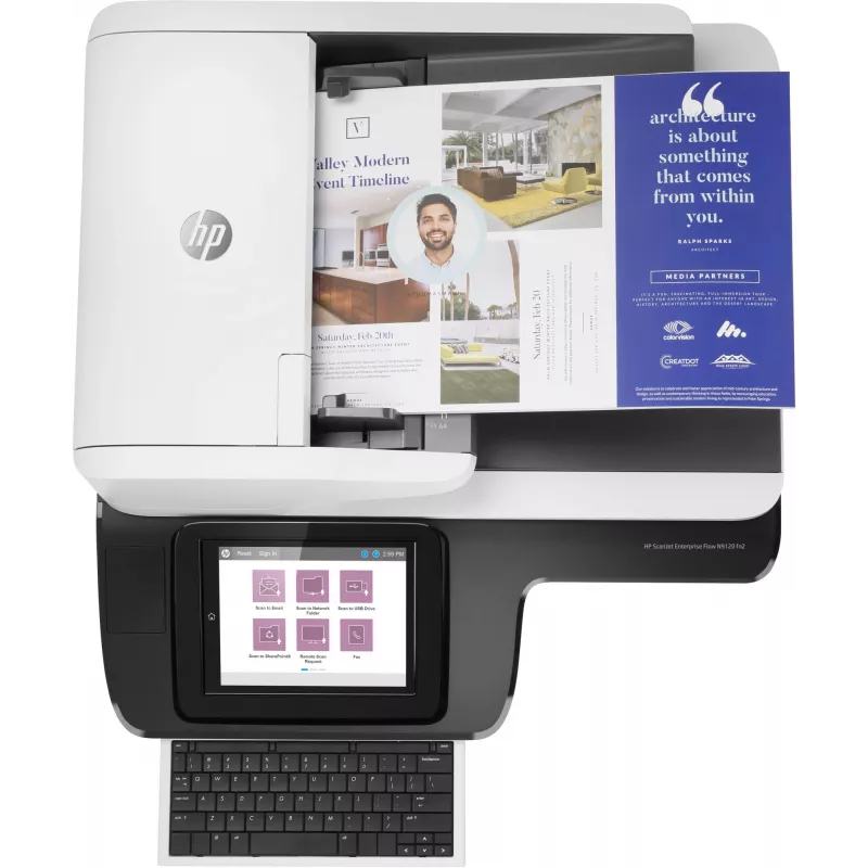 HP Scanjet Enterprise Flow N9120 fn2 plokščiasis ir ADF skaitytuvas 600 x 600 DPI A3 juoda, balta