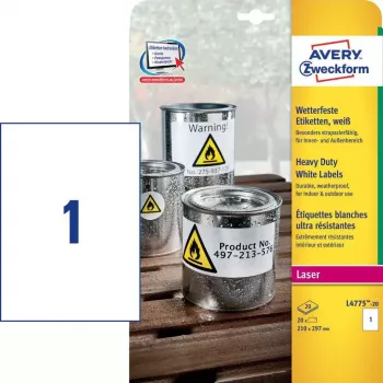 Lipnios etiketės Avery L4775-20 Užapvalintas stačiakampis