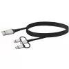USB laidas Schwaiger LKU 100 1,5m USB 2.0 A Micro-USB B juoda sidabrinė