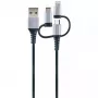 USB laidas Schwaiger LKU 100 1,5m USB 2.0 A Micro-USB B juoda sidabrinė