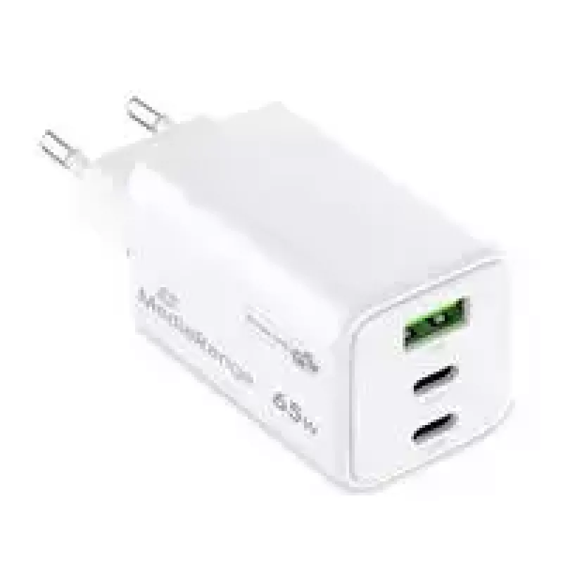 Mobiliojo įrenginio įkroviklis MediaRange MRMA116-2 — Vidinis AC greitasis įkroviklis, 100–240 V įėjimas, iki 20 V išėjimas, 2× USB-C, baltas