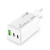 Mobiliojo įrenginio įkroviklis MediaRange MRMA116-2 — Vidinis AC greitasis įkroviklis, 100–240 V įėjimas, iki 20 V išėjimas, 2× USB-C, baltas