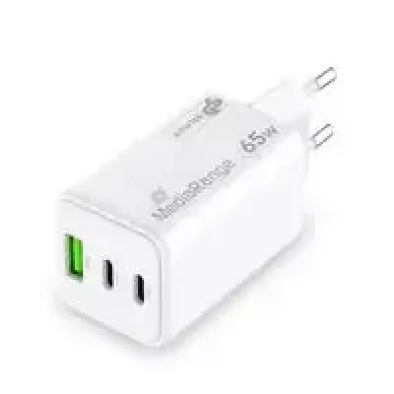Mobiliojo įrenginio įkroviklis MediaRange MRMA116-2 — Vidinis AC greitasis įkroviklis, 100–240 V įėjimas, iki 20 V išėjimas, 2× USB-C, baltas