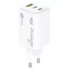 Mobiliojo įrenginio įkroviklis MediaRange MRMA116-2 — Vidinis AC greitasis įkroviklis, 100–240 V įėjimas, iki 20 V išėjimas, 2× USB-C, baltas