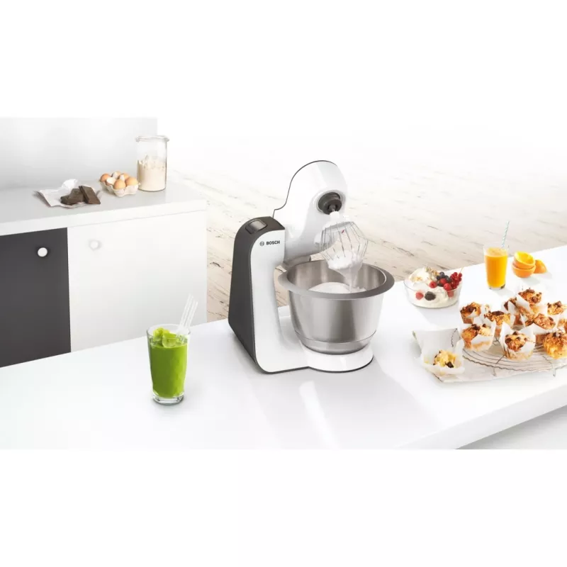 Bosch MUM5 Start Line universalus virtuvinis kombainas 800 W 3,9 L Oranžinė, Sidabrinė, Skaidri, Balta