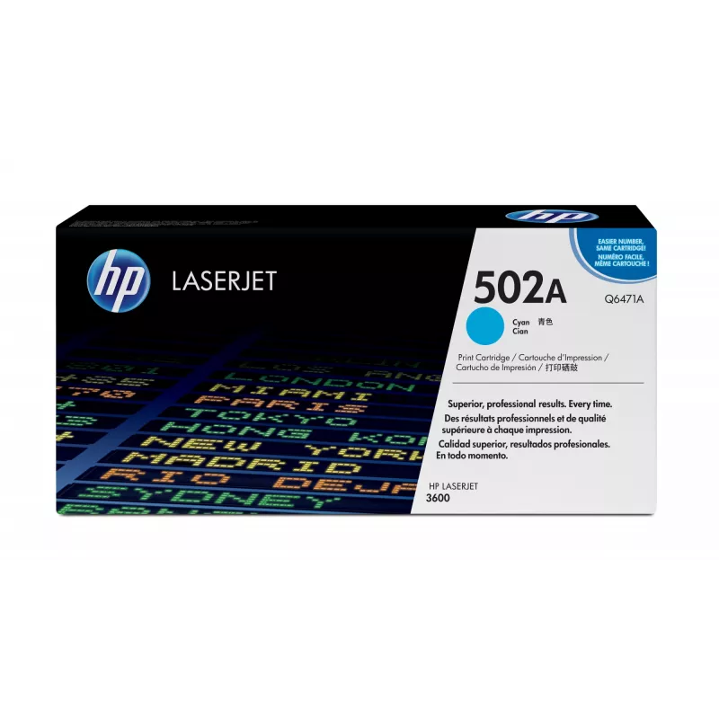 HP 502A Cyan Original LaserJet Toner kasetė, 4000 puslapių, žydra, 1 vnt.
