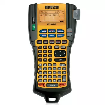 DYMO RHINO 5200 Pramoninė etikečių spausdintuvė | Ženklinimo mašinos rinkinys dėkle | Laiką taupantys greitieji klavišaiSpartus spausdinimasPatvari etikečių spausdintuvė darbo vietoms ir sunkiems ženklinimo darbams | JK kištukas