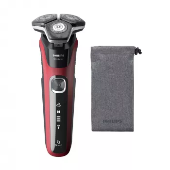 Rotacinis skustuvas „Philips Series 5000 S5883/10“ — 3 galvučių, drėgnam ir sausam naudojimui, 60 min. veikimo laikas, LED ekranas, įkraunamas per USB