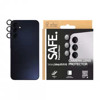 Fotoaparato lęšio apsauga PanzerGlass SAFE. Samsung Galaxy A15 juoda, atspari įbrėžimams ir smūgiams