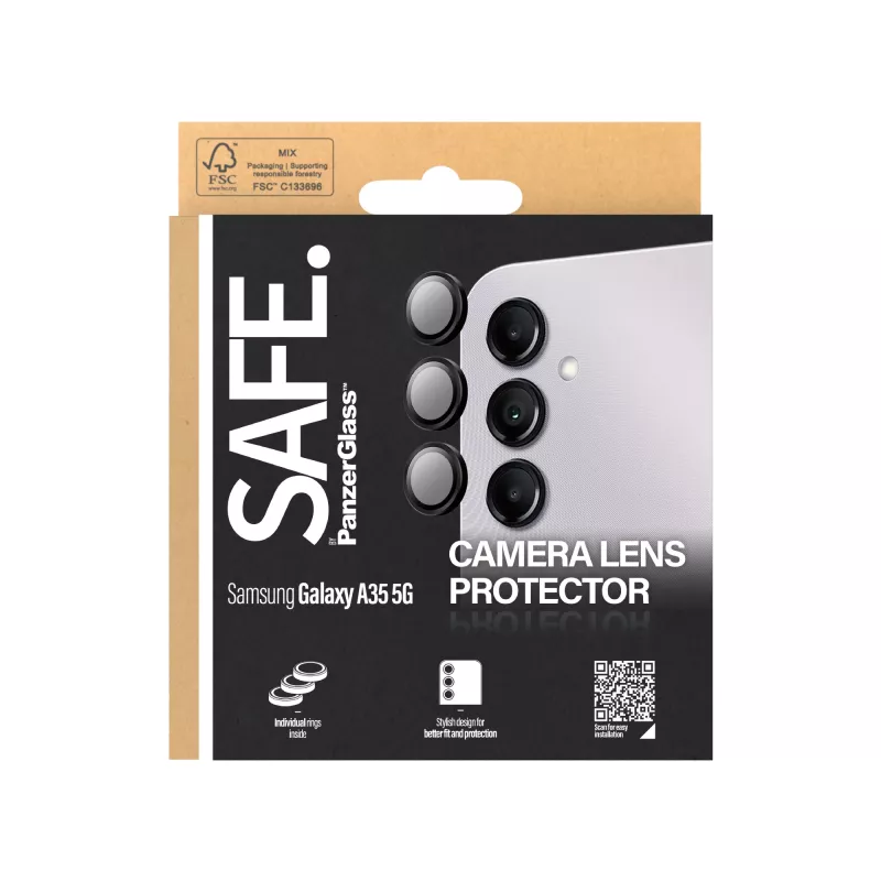 PanzerGlass SAFE. by ® Camera Lens Protector Black Samsung Galaxy A35 5G
