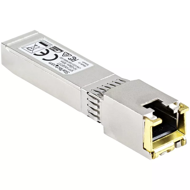 StarTech.com MSA reikalavimus atitinkantis SFP+ siųstuvo-imtuvo modulis - 10GBASE-T~MSA nekoduotas SFP+ modulis - 10GBASE-T - SFP į RJ45 Cat6/Cat5e - 10GE Gigabit Ethernet SFP+ - RJ-45 30 m