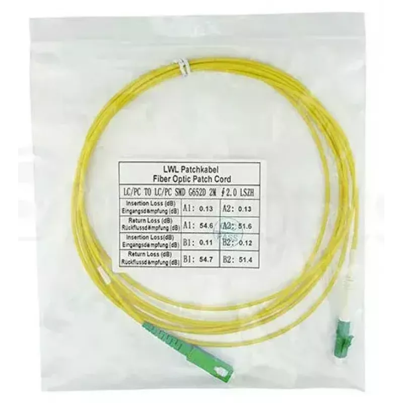 Šviesolaidinis kabelis BlueOptics SFP2122BU20MM LC SC G.657.A1 20 m Geltonas