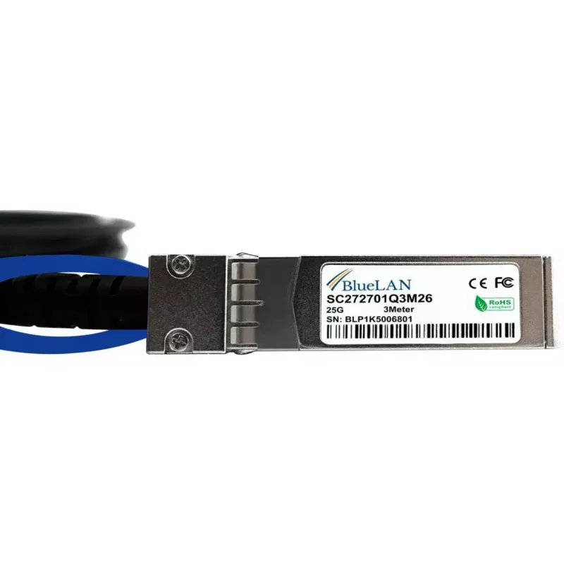 SFP28 DAC kabelis BlueOptics SFP28-DAC-1M-ZY-BL 1m SFP28 jungtis (moteriška)
