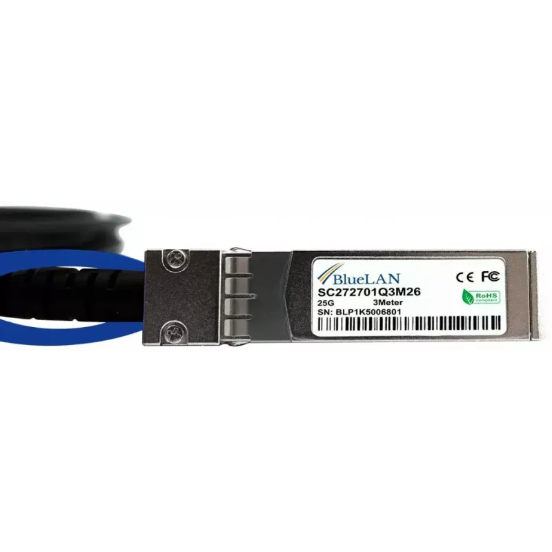 SFP28 DAC kabelis BlueOptics SFP28-DAC-3M-LS-BL 3m kištukas/kištukas