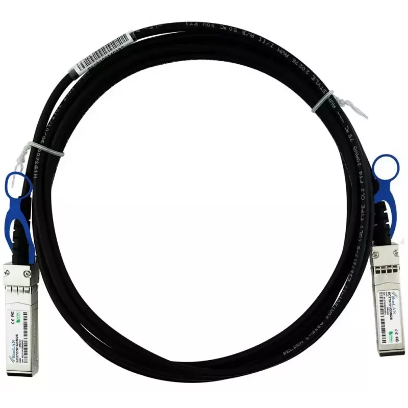 „BlueOptics“ SFP28 DAC laidas, modelis SFP28-DAC-5M-AT, 5 m, jungtys – abiejuose galuose (vyriška / vyriška)