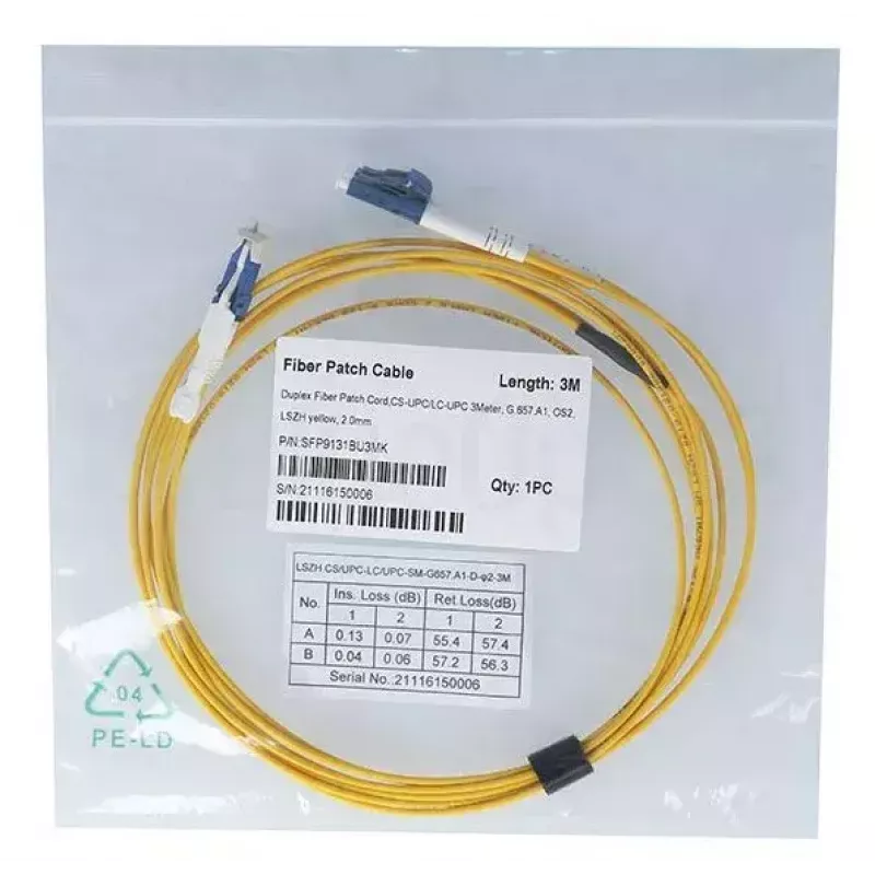 Šviesolaidinis kabelis BlueOptics SFP9131BU5MK CS LC OS2 5 m Geltonas