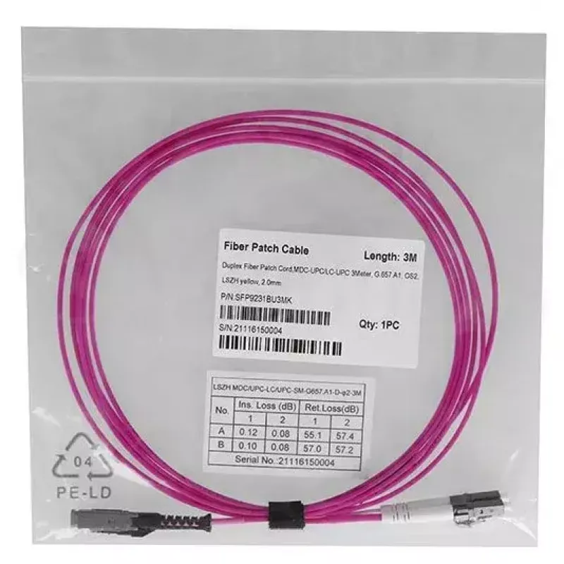 Skaidulinis optinis kabelis BlueOptics SFP9231FU10MK MDC LC OM4 10 m Magenta