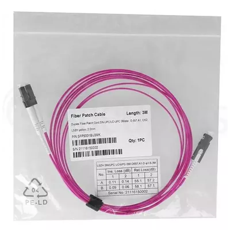 Šviesolaidinis kabelis BlueOptics SFP9331FU2MK SN LC OM4 2 m Violetinė