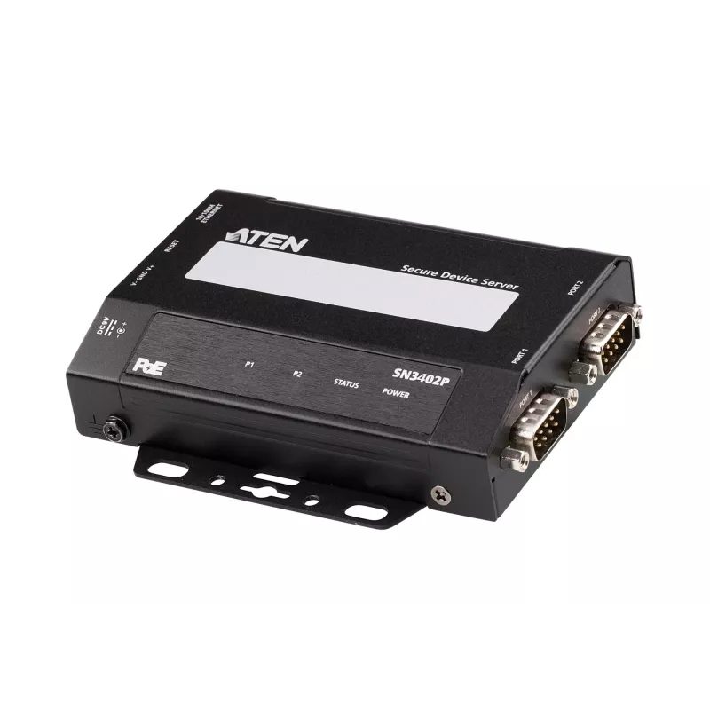 ATEN 2 prievadų RS-232/422/485 saugus įrenginių serveris su PoE