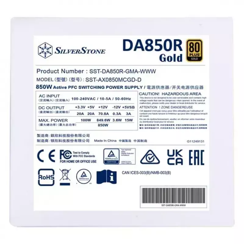 Maitinimo blokas Silverstone DA850R 850 W
