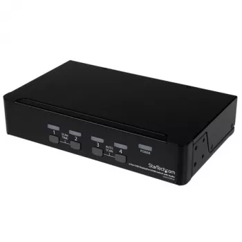 StarTech.com 4 prievadų USB DisplayPort KVM jungiklis su garsu, 3840 x 2400 pikselių, juoda