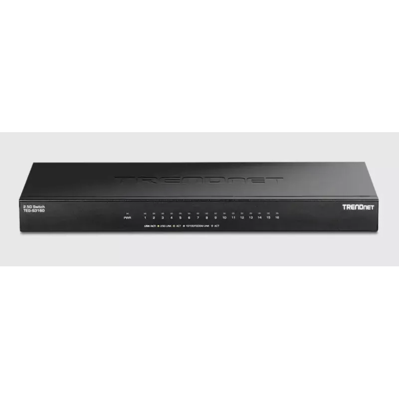 Nevaldomas jungiklis Trendnet TEG-S3160 16 prievadų 2.5G Ethernet stalinis juodas
