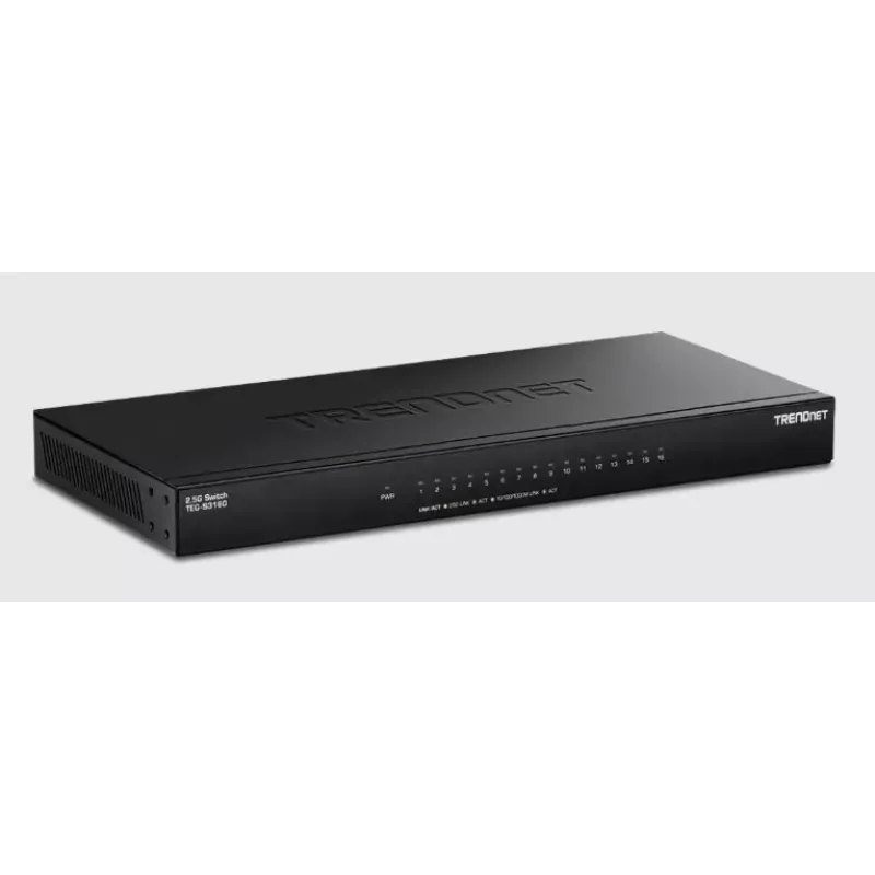 Nevaldomas jungiklis Trendnet TEG-S3160 16 prievadų 2.5G Ethernet stalinis juodas