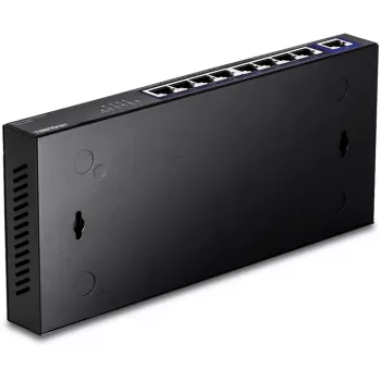 TRENDnet TEG-S591 nevaldomas 8 prievadų 2,5G Ethernet jungiklis, 100/1000/2500, 60 Gbit/s, MAC lentelė 4000, montuojamas ant sienos