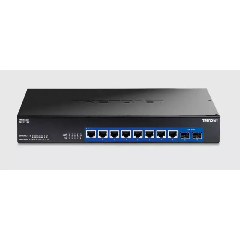 Nevaldomas jungiklis Trendnet TEG-S7102 10G Ethernet 8 prievadų juodas
