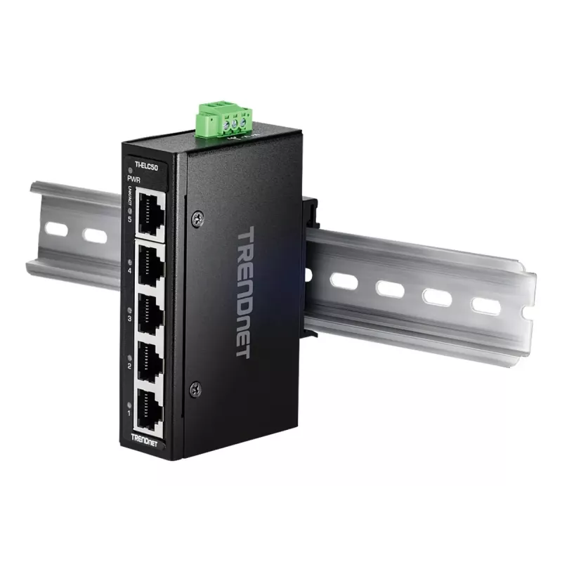 Tinklo jungiklis TRENDnet TI-ELC50 Nevaldomas 5 prievadų Fast Ethernet (10/100), 9,6–60 V, montavimas ant sienos/DIN bėgio
