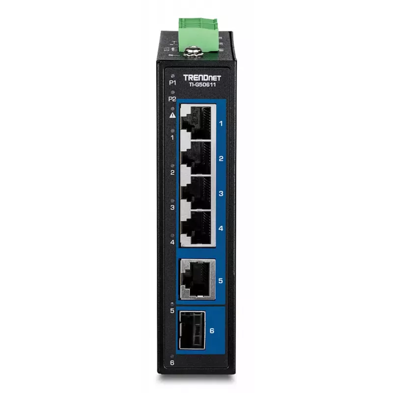 Trendnet TI-G50611 pramoninis nevaldomas 6 prievadų 2.5G eterneto komutatorius su 10G SFP palaikymu