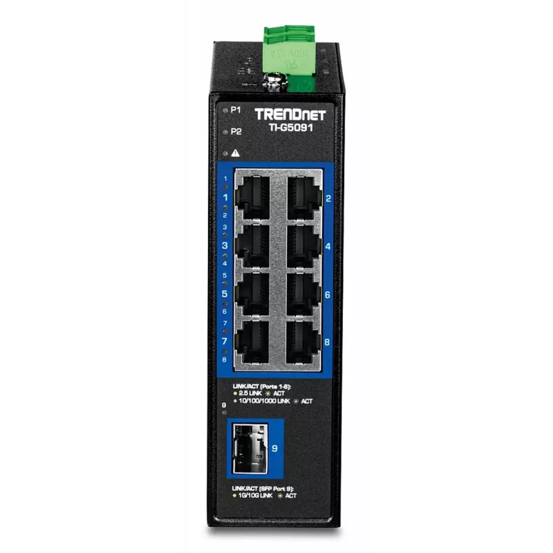 TRENDnet TI-G5091 Pramoninis Nevaldomas 9 prievadų 2,5 G Ethernet komutatorius su 10G SFP+ prievadu