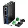 Nevaldomas Gigabit Ethernet jungiklis TRENDnet TI-G51SC, 4x RJ-45 10/100/1000, 10 Gbit/s talpa, 2000 MAC, 9–60 V, montuojamas ant sienos