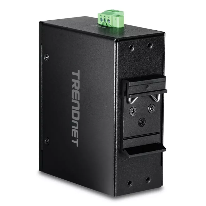 Nevaldomas Fast Ethernet PoE jungiklis TRENDnet TI-PELC80 — 8x 10/100 Mbps RJ-45, IEEE 802.3af/at, 48–56 V DC, montuojamas ant sienos
