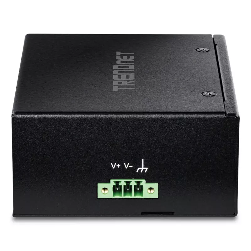 Nevaldomas Fast Ethernet PoE jungiklis TRENDnet TI-PELC80 — 8x 10/100 Mbps RJ-45, IEEE 802.3af/at, 48–56 V DC, montuojamas ant sienos