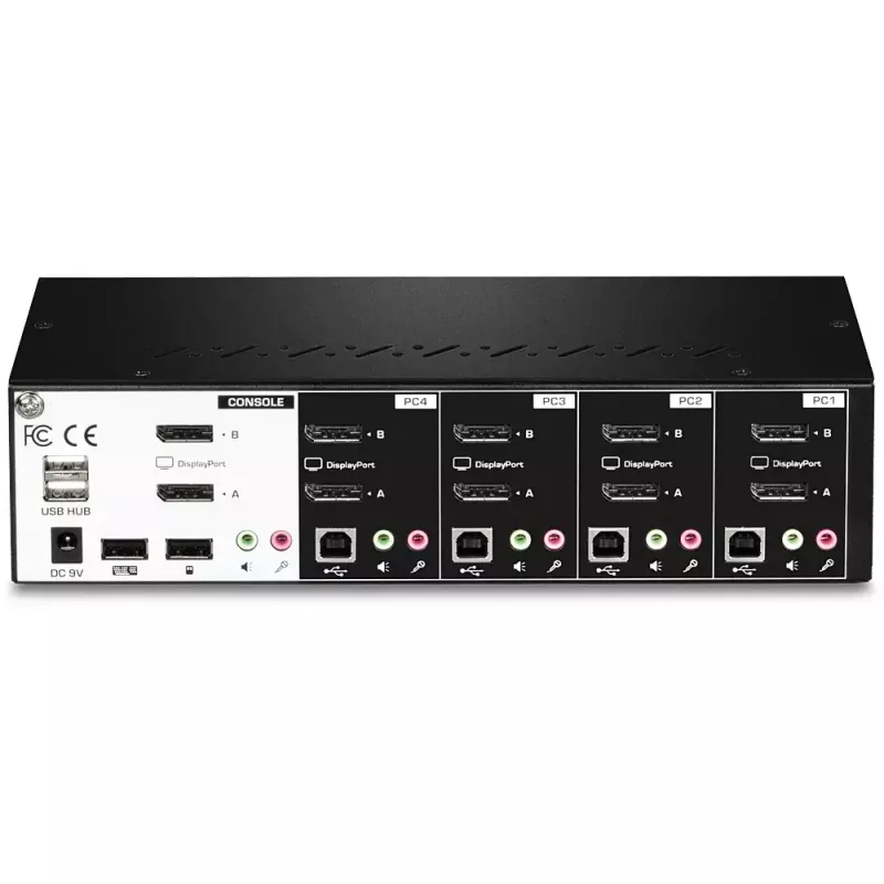 KVM jungiklis Trendnet TK-440DP juodas sidabrinis
