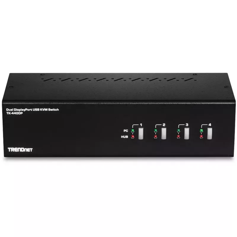 KVM jungiklis Trendnet TK-440DP juodas sidabrinis
